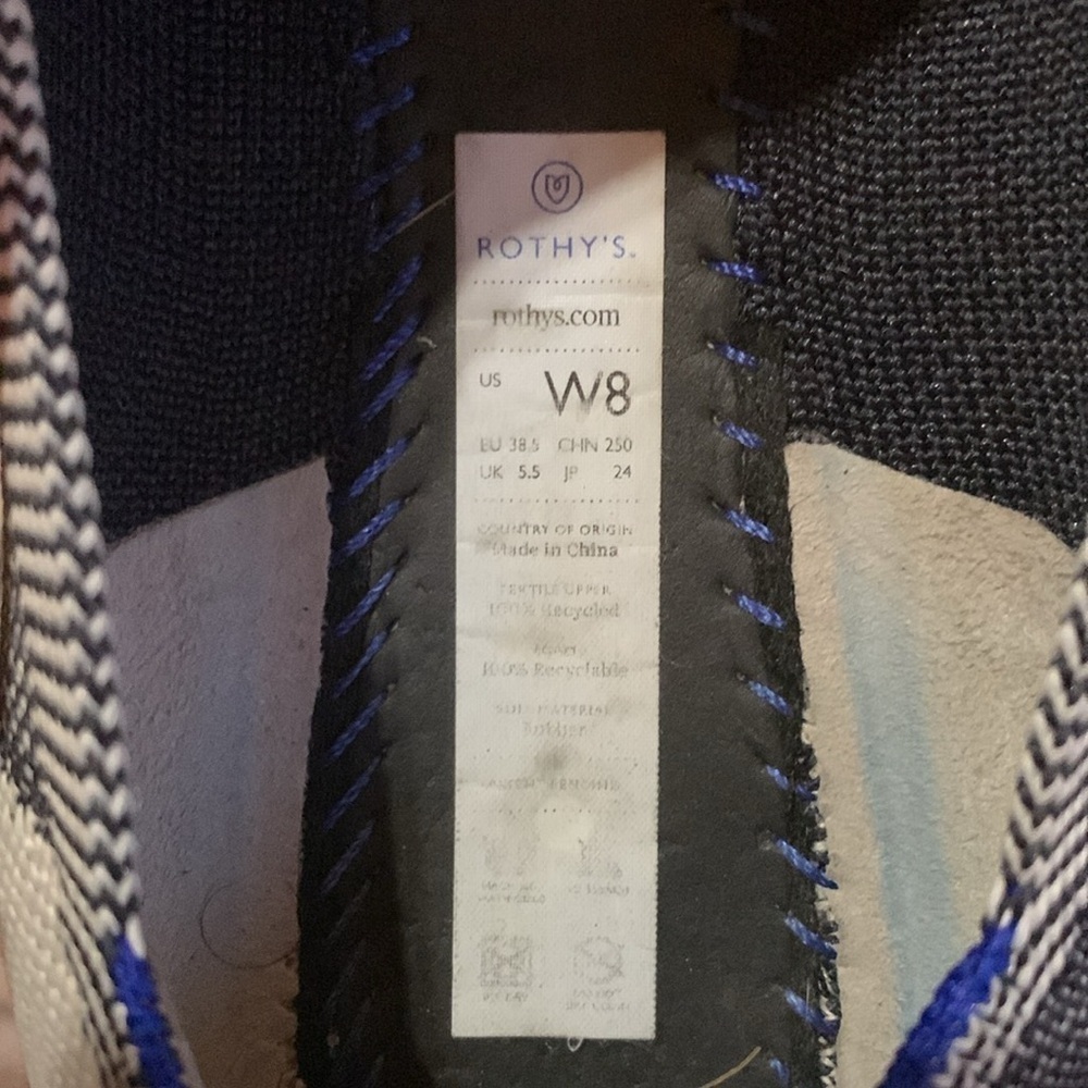 Rothy’s sz 8 black and grey patterned loafers - Picture 7 of 9